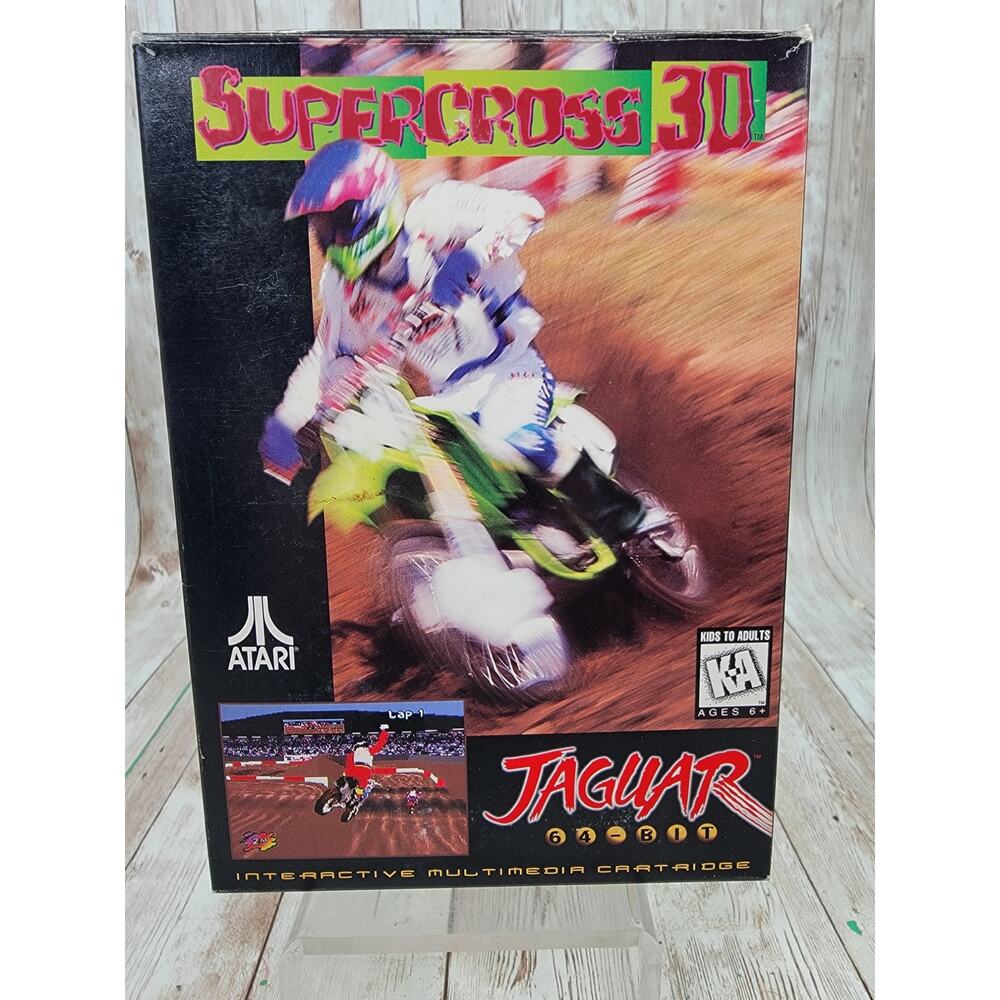 Supercross 3D Atari Jaguar Complete In Box With Manual